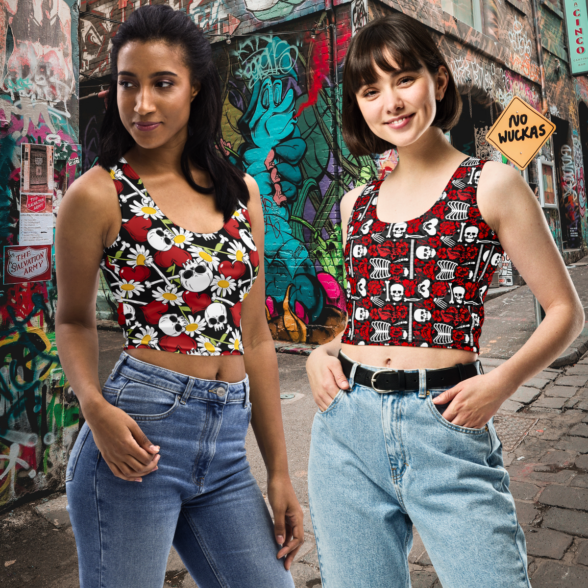 All-Over Print Crop Tops