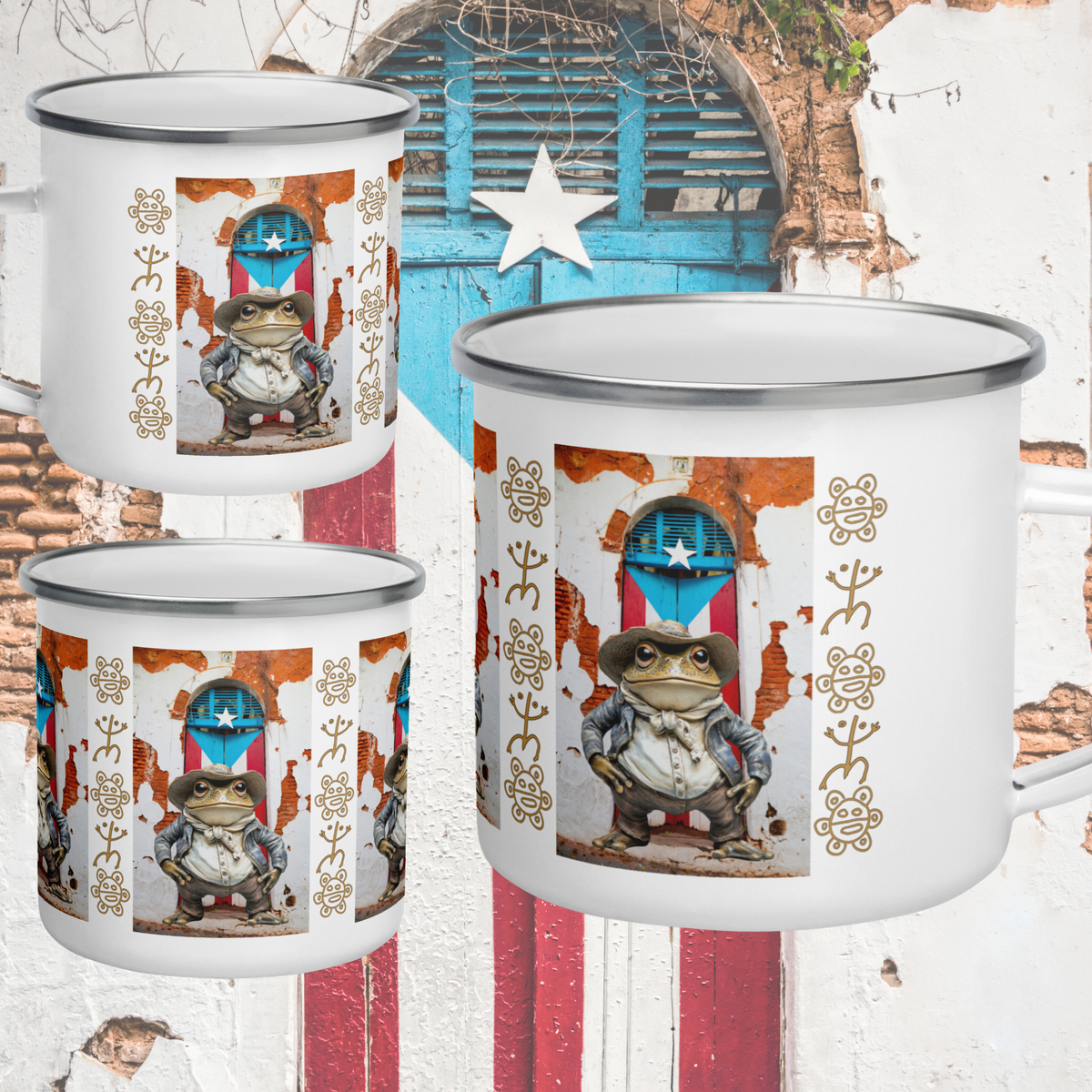 Sapo Concho Enamel Mug – Boricua Pride Edition 🐸🇵🇷