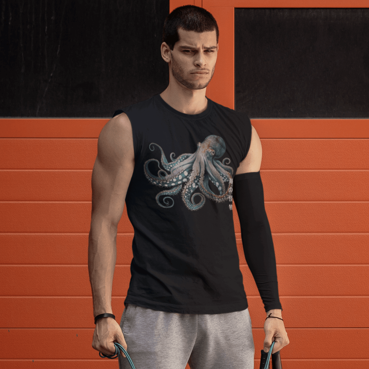 Japanese Octopus Muscle Shirt, Japanese Octopus, Tokio Japan, Gift for him, Gift for dad, Tee, Tank Top, Shirt, kawaii, Japanese Graphic Tee, Japanese Culture apparel, Japanese Tank Top, Japanese Calligraphy, Samurai Shirt