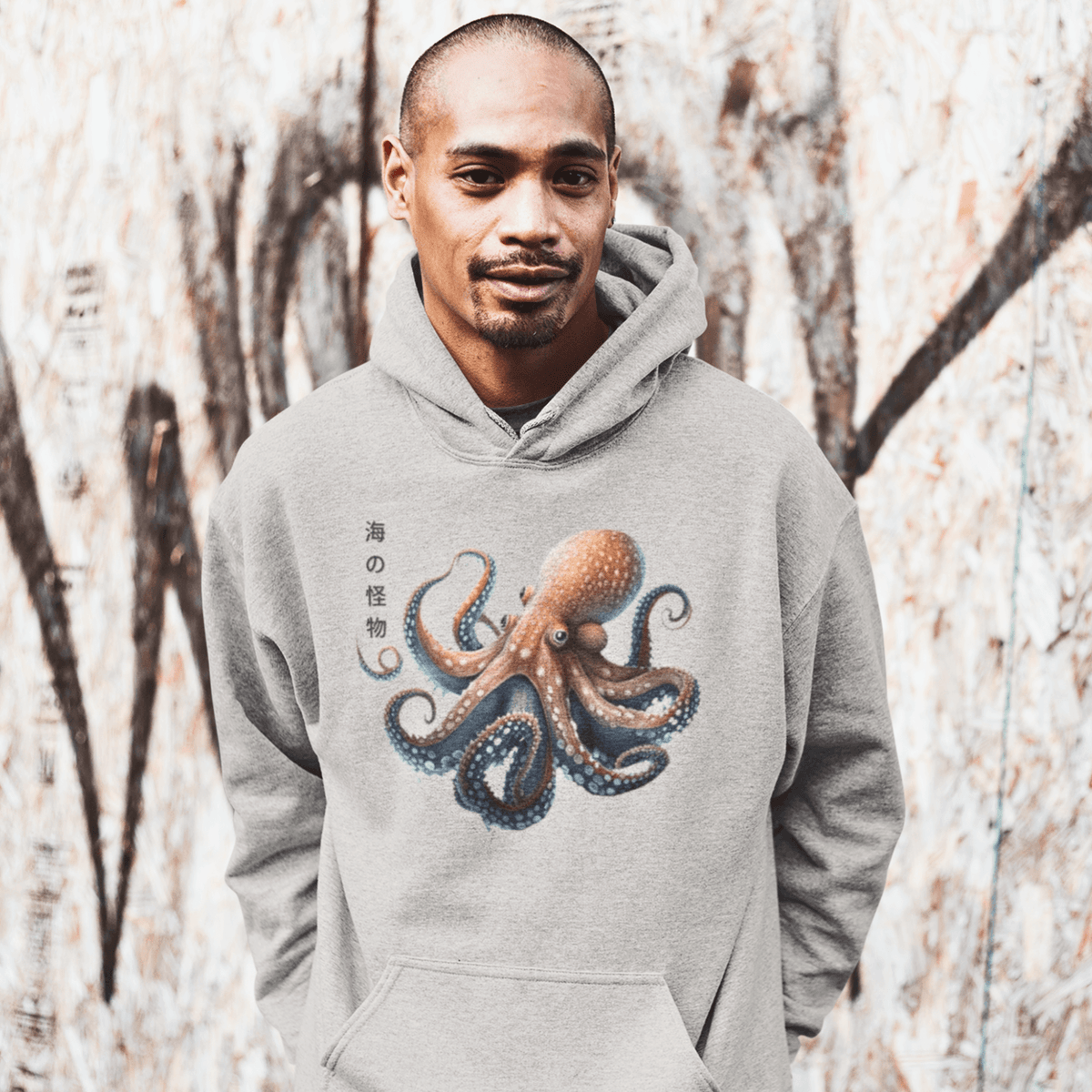 Carbon Grey- Japanese Octopus Hoodie, Cotton Hoodie, Japanese Octopus, Tokio Japan, Hoodie, Japanese Graphic Tee, Japanese Culture apparel, Japanese Hoodie, kawaii, Samurai Shirt, Japanese Art, Japanese Art Hoodie, Gift for dad, Gift for him, Japanese Calligraphy