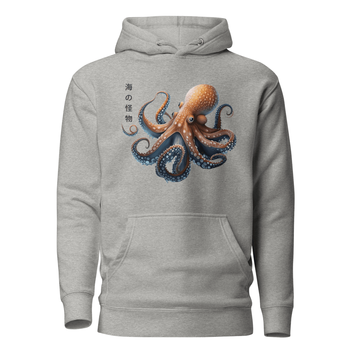 Carbon Grey- Japanese Octopus Hoodie, Cotton Hoodie, Japanese Octopus, Tokio Japan, Hoodie, Japanese Graphic Tee, Japanese Culture apparel, Japanese Hoodie, kawaii, Samurai Shirt, Japanese Art, Japanese Art Hoodie, Gift for dad, Gift for him, Japanese Calligraphy