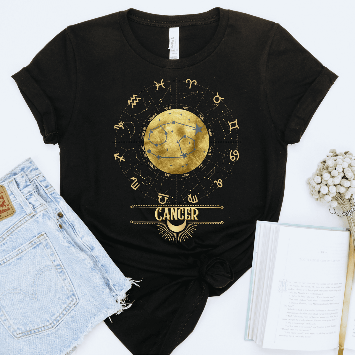 zodiac tshirt, cancer tee, horoscope, birthday t-shirt, gift for cancer, gift for her, June birthday gift, July birthday gift, June girl, July girl, Cancer girl, Cancer birthday, Cancer zodiac, Cancer horoscope, Astrology, Cancer sign, Zodiac constellation, horoscope shirt, gift for Cancer