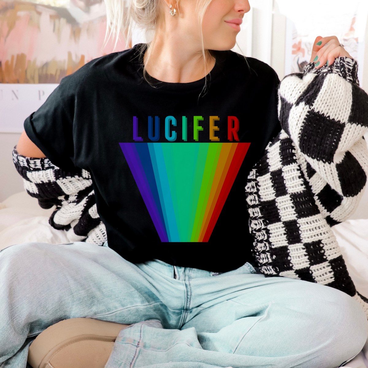 Lucifer Rising Short-Sleeve Unisex T-Shirt, Alejandro Jodorowsky, David Lynch, Cult Horror, Occult Film, Anger, Dario Argento, Sarcastic Shirt, Punk Rocker Tee, Goth shirt, rainbow shirt, Lucifer Rising, Funni t-shirt, Devil Shirt