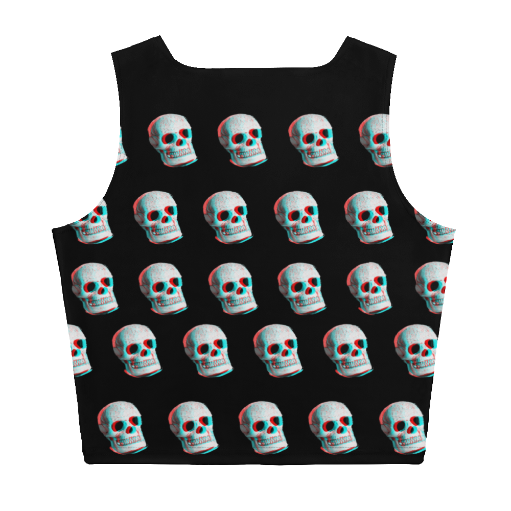 Skull Crop Top, Skulls Shirt, Stereotypical Rebellious Shirt, Rockabilly Crop Top, Punk Rocker, Hot Topic type, Goth Top, Emo, Gift for Her 