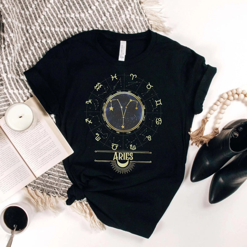 zodiac tshirt, Zodiac constellation, March girl, March birthday gift, horoscope shirt, horoscope, gifts for aries, gift for her, gift for aries, birthday t-shirt, Astrology, Aries zodiac, aries tee, Aries sign, aries horoscope, Aries girl,Aries birthday, April girl, April birthday gift