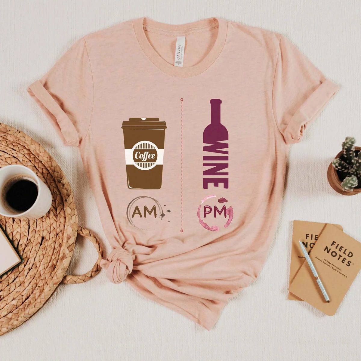 Coffee AM Wine PM, Wine Shirt, Wine Lover Shirt, Coffee T-Shirt, Workout Shirt, Gift for Friend, Funny, Party Tees, Wine, Coffee Gift Idea