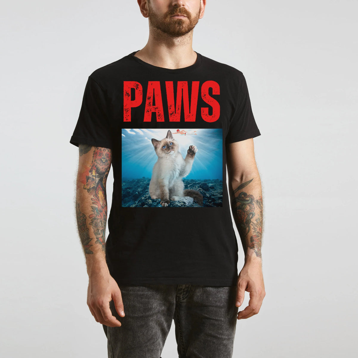 paws t-shirt, funny parody tee, funny cat shirt, gift for cat lovers, gift for cat owner, men cat t-shirt, cat daddy, cat mom, vintage cat tee, cat mom shirt, cat print top, kitten shirt, kitty monster, kawaii, Siamese cat, tee, shirt, top