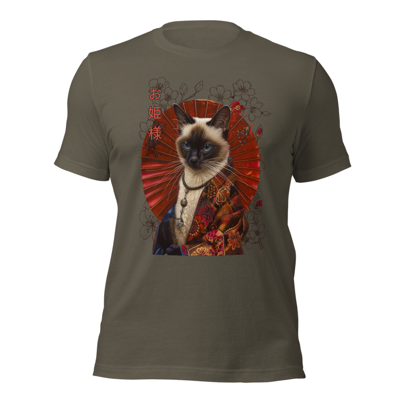 Siamese Cat Geisha, Japanese Kawaii Tee, Ninja Cat T-Shirt, Samurai Cat Tatoo, Samurai Cat Shirt, Ninja Samurai Kitten, Cat Lover T-Shirt, gift for cat lover, cat mom shirt, cat dad shirt, Kawaii Samurai cat, Traditional art, Japanese Art shirt, Samurai Cat