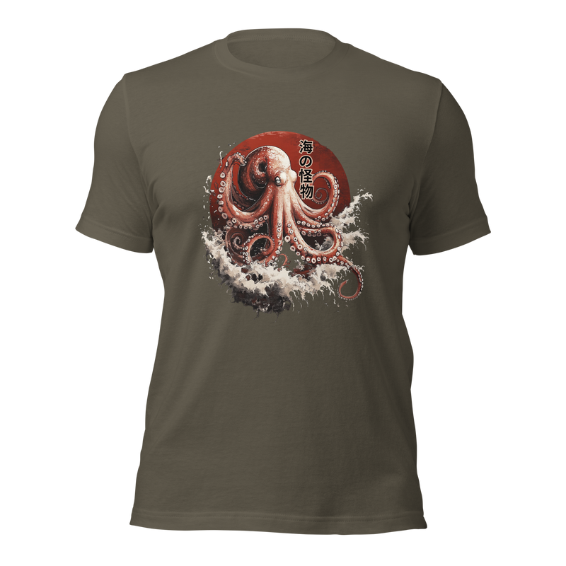 Octopus Japanese Tee, Japanese Calligraphy, Japanese Octopus tee, Gyotaku Traditional, Japan Anime Manga, Martial Arts Samurai, Samurai tshirt, Tokyo Japan, Gift for him, Gift for dad, Japanese Shirt, Samurai Shirt, Japanese Graphic Tee
