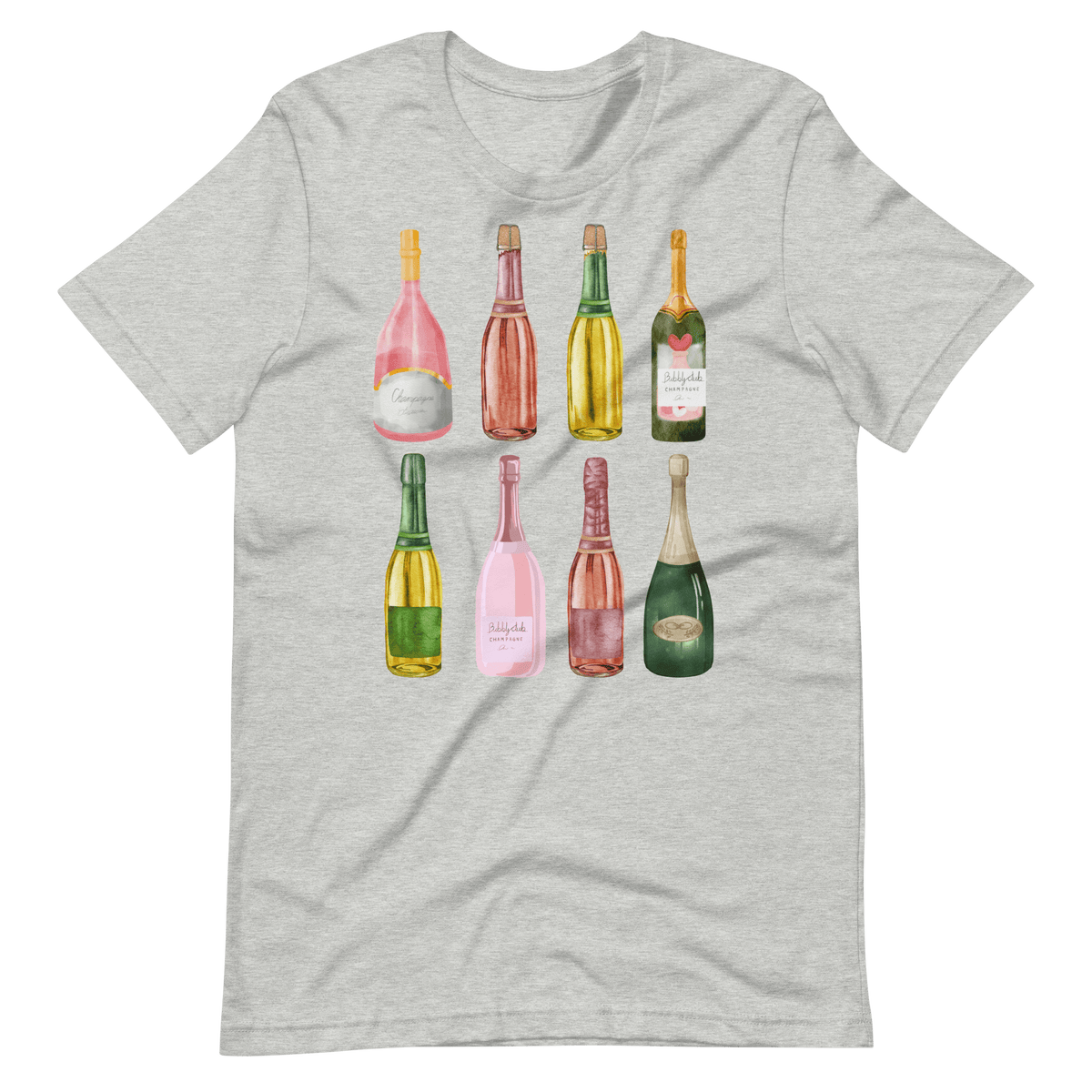 Athletic Heather- yes way rose shirt, liquor t-shirt, gift for mom, gift for him, gift for her, gift for champagne lovers, drinking tee, champagne sweatshirt, champagne shirt, champagne problems sweatshirt, champagne lovers, champagne bottles tee, alcohol tee