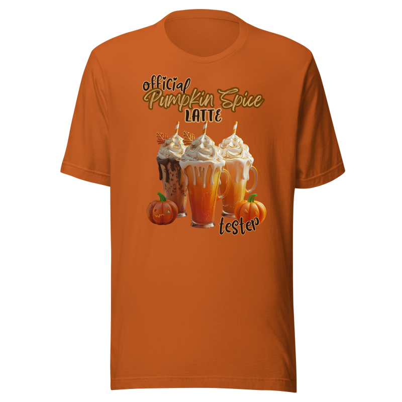 Official Pumpkin Spice Latte Tester Tee, Pumpkin Spice Latte Shirt, Tis' The Season, Coffee Lovers, Cute Fall T-Shirt, Halloween Shirt