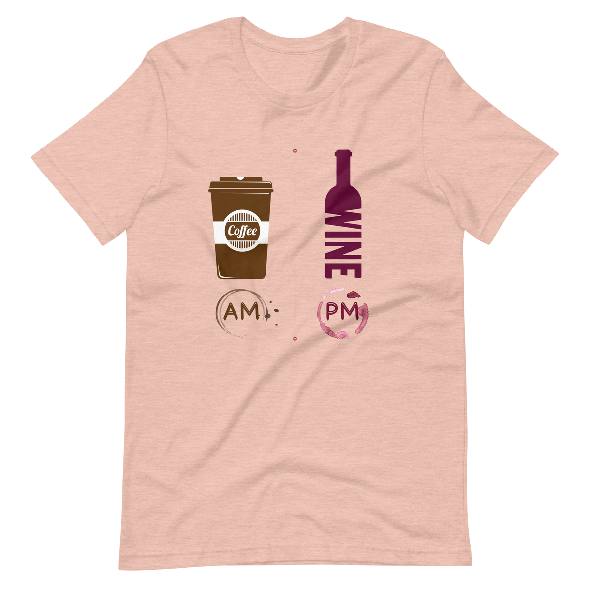 Coffee AM Wine PM, Wine Shirt, Wine Lover Shirt, Coffee T-Shirt, Workout Shirt, Gift for Friend, Funny, Party Tees, Wine, Coffee Gift Idea