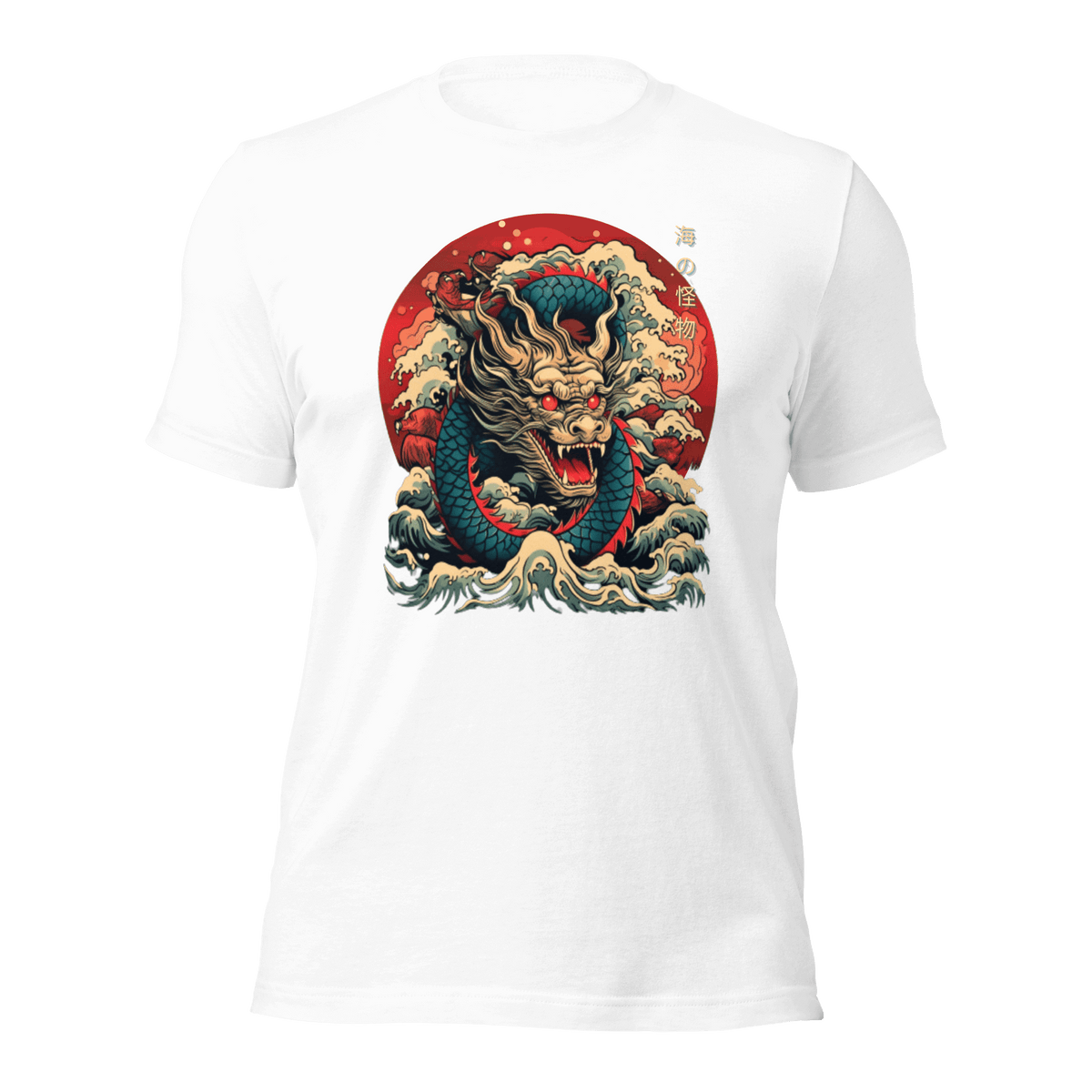 White- Japanese Dragon T-shirt, Tokio Japan, Sanurai tee, gift for dad, gift for him, tee, Shirt, kawaii, Japanese Dragon, Japanese Graphic Tee, Japanese Cumture apparel, Japanese Shirt, ryohei fuke, david finch, oriental, wimmelbilder, kurzgesagt, shodo, manga style, carl eugen keel, maritime scenes,  otto müller