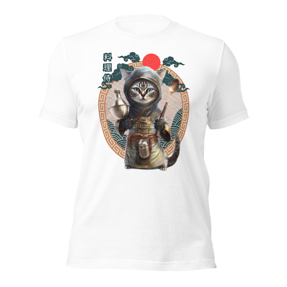 Tokio Japan, Samurai cat tee, Samurai Cat, Tattoo Style Shirt, Samurai, Ninja, Samurai Kitten, Ninja cat tshirt, Ninja Cat, kawaii, Japanese Kawaii, Ninja Cat T-Shirt,  Japanese Calligraphy, gift for him, gift for her, gift for cat lover, Cat Lover T-Shirt
